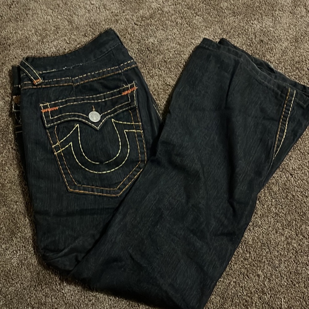 Black joey super T True religion jeans
